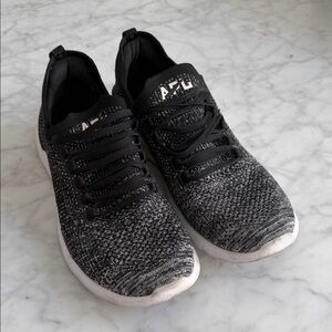 APL Black and White Knit Running Shoes